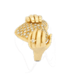 Herzring Gelbgold mti Diamanten