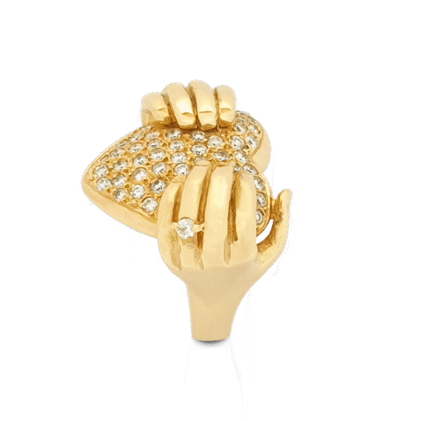 Herzring Gelbgold mti Diamanten