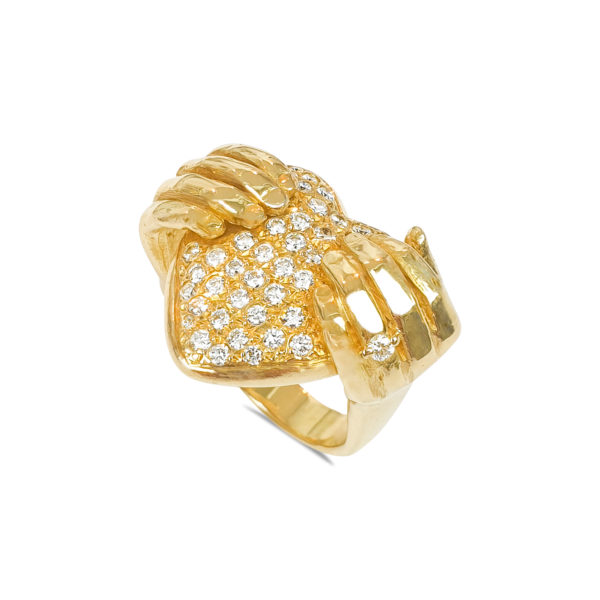 Herzring Gelbgold mti Diamanten