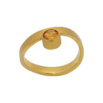 Gelbgold Ring mit Citrin - Draufsicht frontal oben