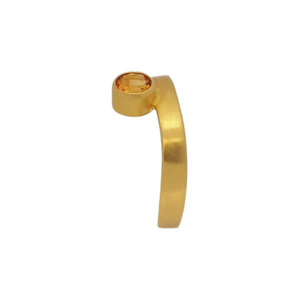 Gelbgold Ring mit Citrin - Draufsicht im Profil