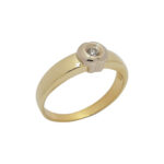 Ring Solitär Diamant Gold - Draufsicht oben links